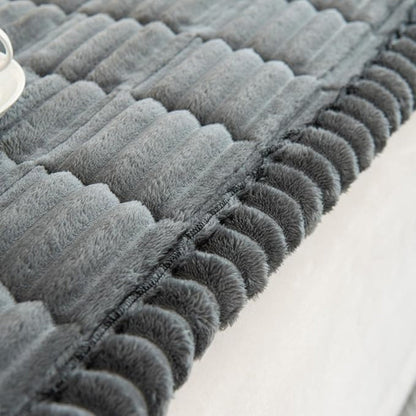 Plush Sofa Cover With Pleated Edges – Elegant Comfort For Your Living Room 7