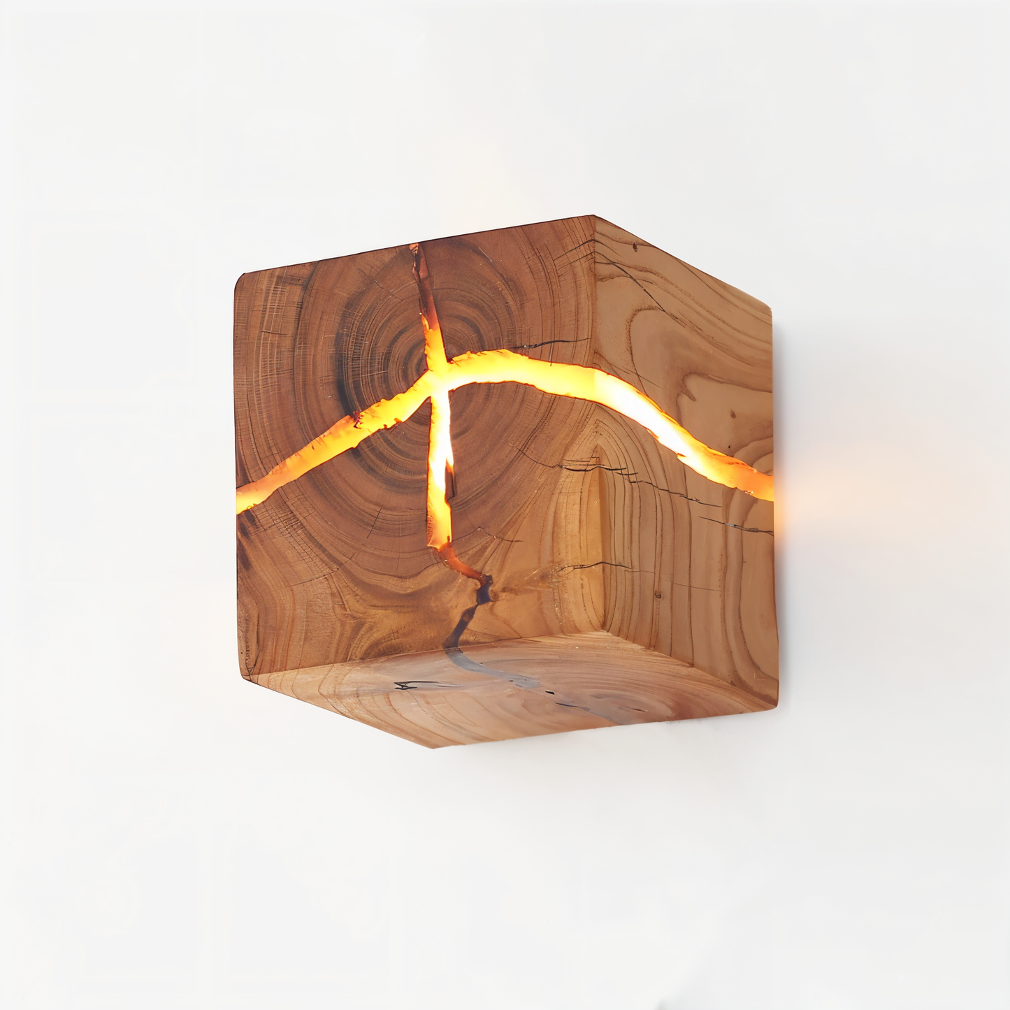 QuadCrackle Wall Light Wood – Artistic Illumination For Unique Ambiance 5