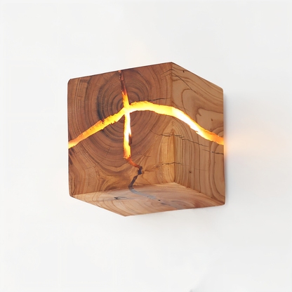 QuadCrackle Wall Light Wood – Artistic Illumination For Unique Ambiance 5