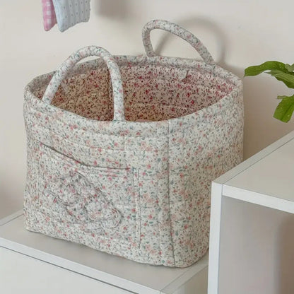 Quilted Floral Storage Basket – Chic Organization For Any Space 3