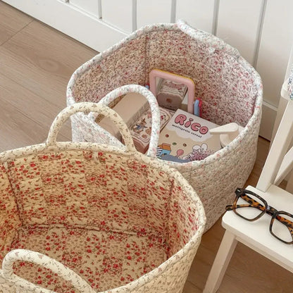 Quilted Floral Storage Basket – Chic Organization For Any Space 5