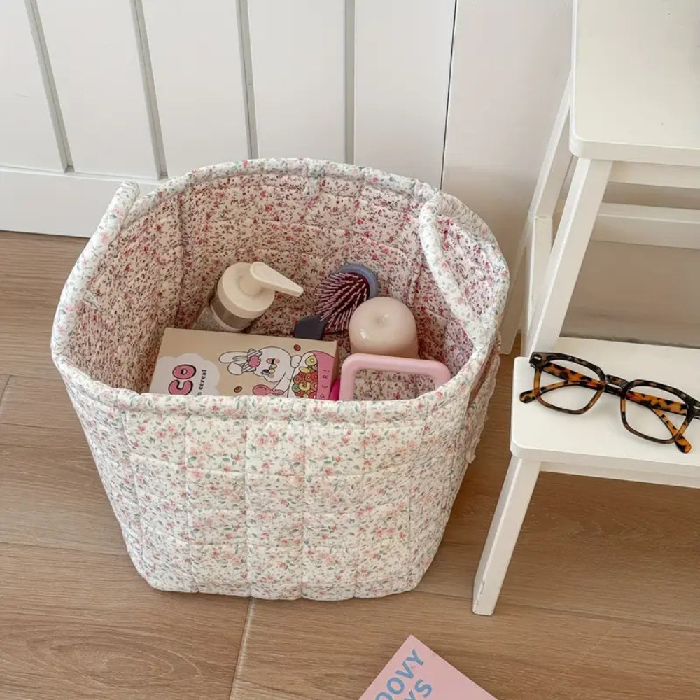 Quilted Floral Storage Basket – Chic Organization For Any Space 7
