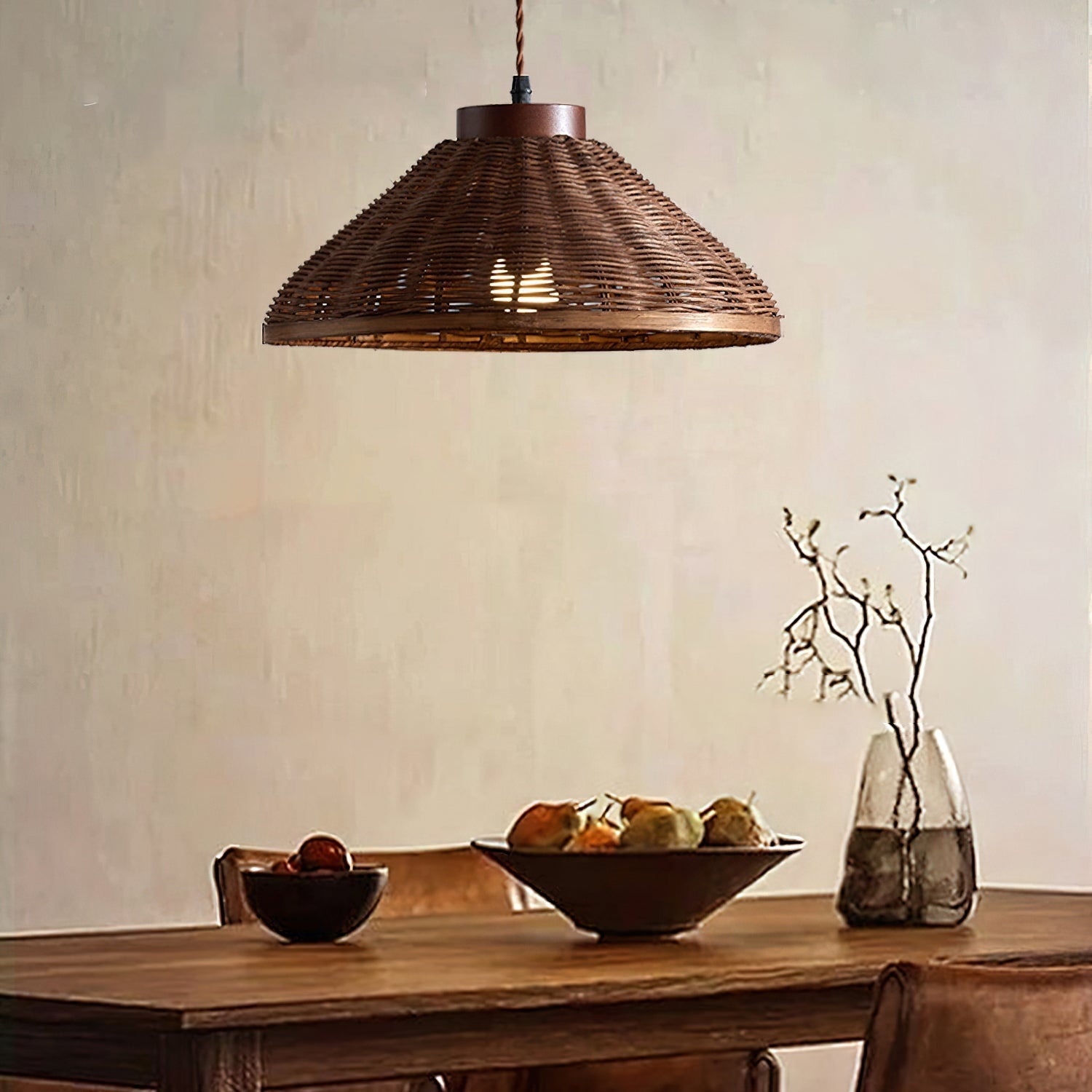 Rasa Rattan Pendant Light – Elegant Warm Glow for Contemporary Spaces 2