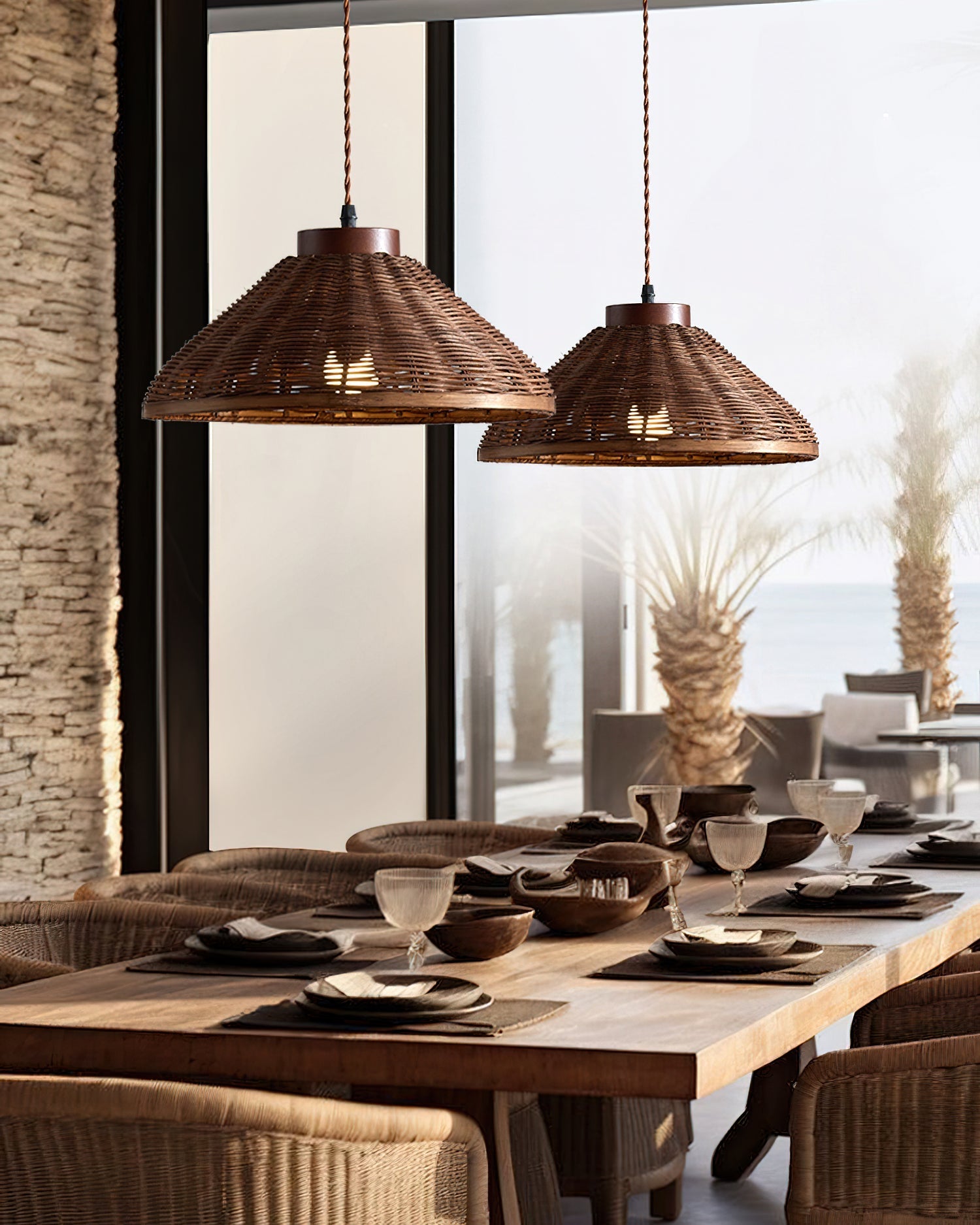 Rasa Rattan Pendant Light – Elegant Warm Glow for Contemporary Spaces 3