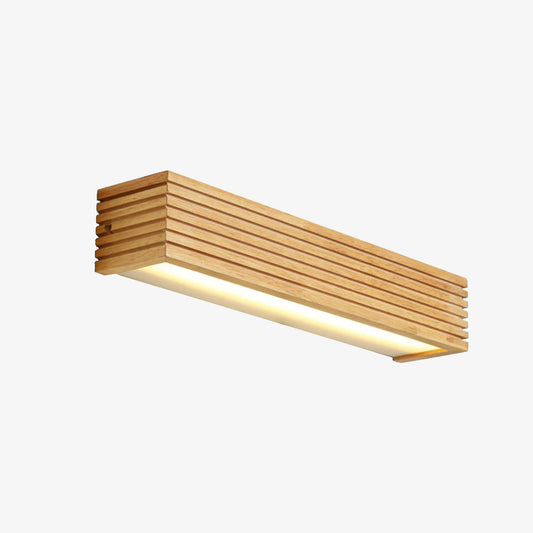 Rectangular LED Wall Light Made of Wood – Sleek Design with Cozy Illumination 0