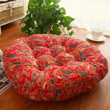 Round Boho Cushion Floral Pattern – Vibrant Comfort For Relaxation 3