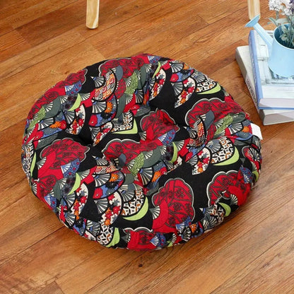 Round Boho Cushion Floral Pattern – Vibrant Comfort For Relaxation 5