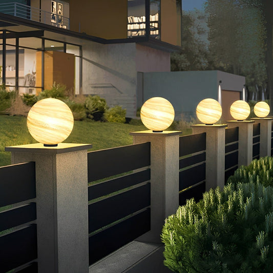 Round Glass Planet Outdoor Lights – Elegant Illumination for Your Garden 0