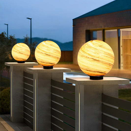 Round Glass Planet Outdoor Lights – Elegant Illumination for Your Garden 1