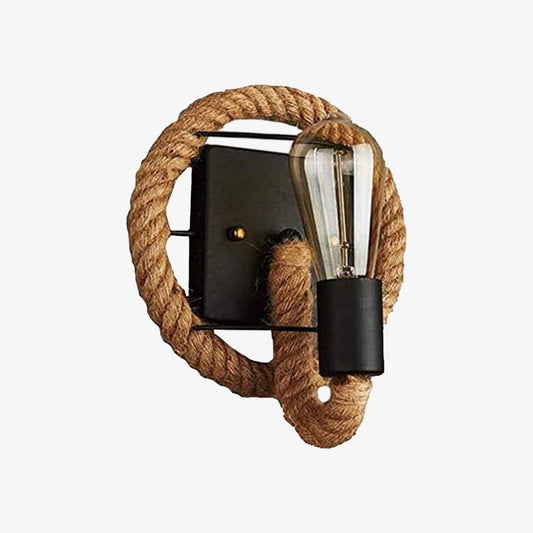 Rustic Wall Light With Rope – Vintage Charm for Inviting Spaces 0