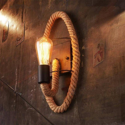 Rustic Wall Light With Rope – Vintage Charm for Inviting Spaces 1