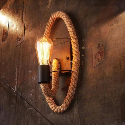 Rustic Wall Light With Rope – Vintage Charm for Inviting Spaces 1