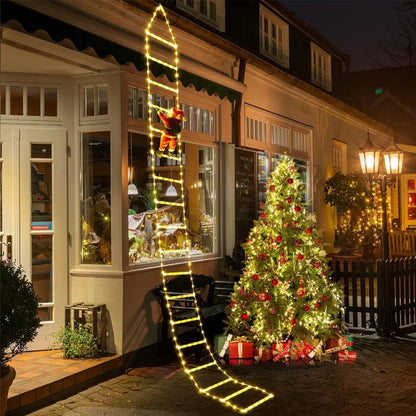 Santa Claus Blond Ladder – Joyful Holiday Spirit for Outdoor Decoration 1