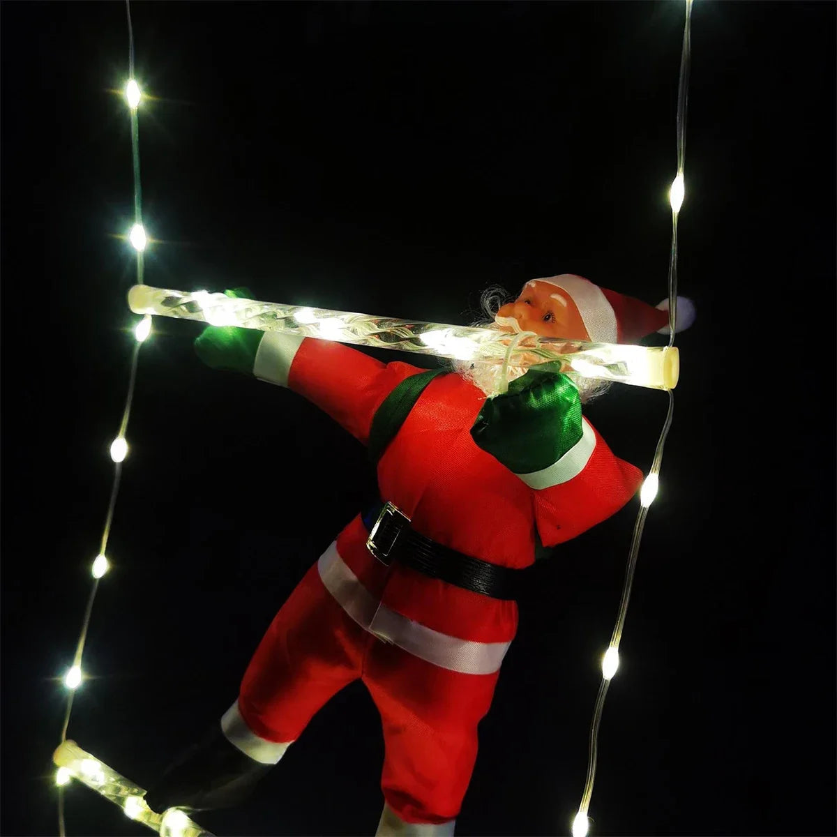 Santa Claus Blond Ladder – Joyful Holiday Spirit for Outdoor Decoration 2