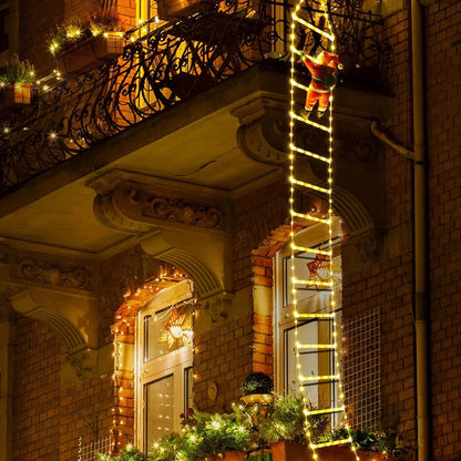 Santa Claus Blond Ladder – Joyful Holiday Spirit for Outdoor Decoration 4
