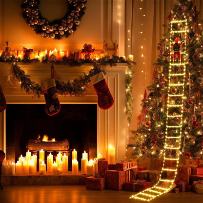Santa Claus Blond Ladder – Joyful Holiday Spirit for Outdoor Decoration 5