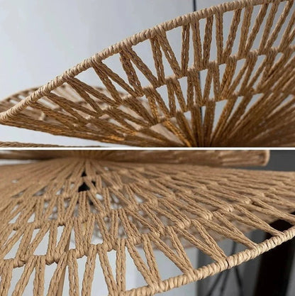 Sanur Double Layer Rattan Pendant Lamp – Handmade Lighting for Cozy Ambiance 4