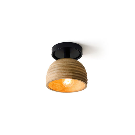 Sculptural Wood Ceiling Lamp – Ambient Glow with Modern Elegance 1