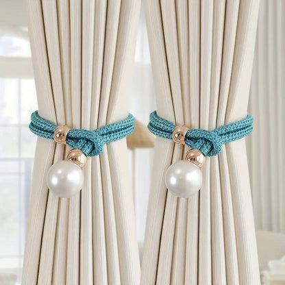 **Shiny Beaded Curtain Tieback Set** – Elegant Touch for Any Room 2