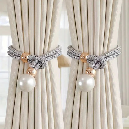 **Shiny Beaded Curtain Tieback Set** – Elegant Touch for Any Room 3