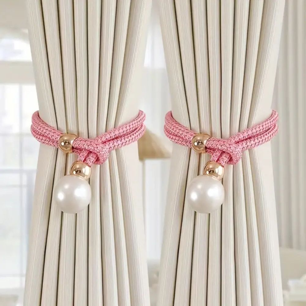 **Shiny Beaded Curtain Tieback Set** – Elegant Touch for Any Room 5