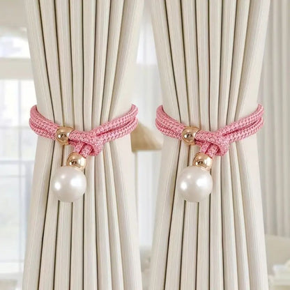 **Shiny Beaded Curtain Tieback Set** – Elegant Touch for Any Room 5
