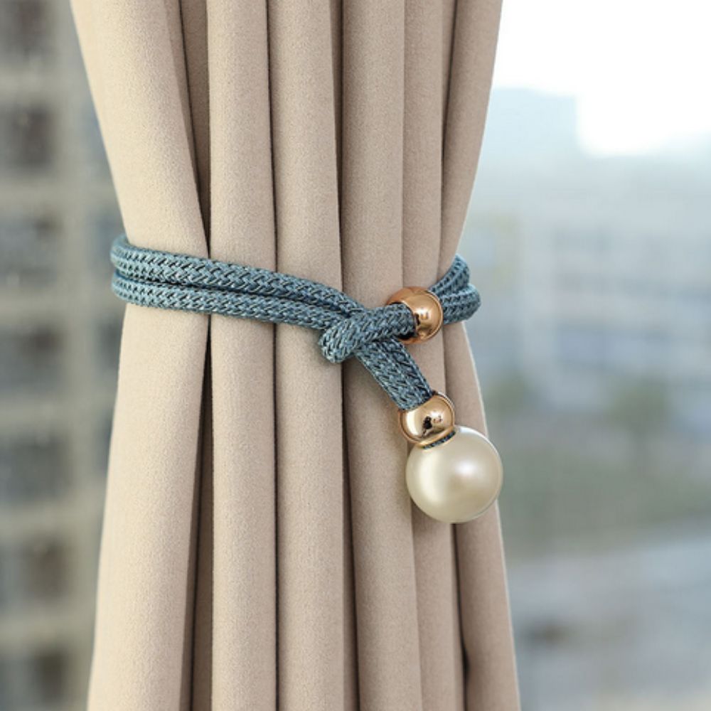 **Shiny Beaded Curtain Tieback Set** – Elegant Touch for Any Room 8