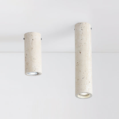 Shura Travertine Ceiling Lamp – Elegant Natural Stone Illumination 2