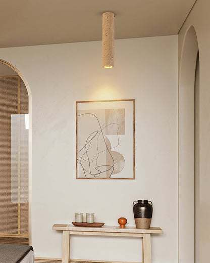 Shura Travertine Ceiling Lamp – Elegant Natural Stone Illumination 6
