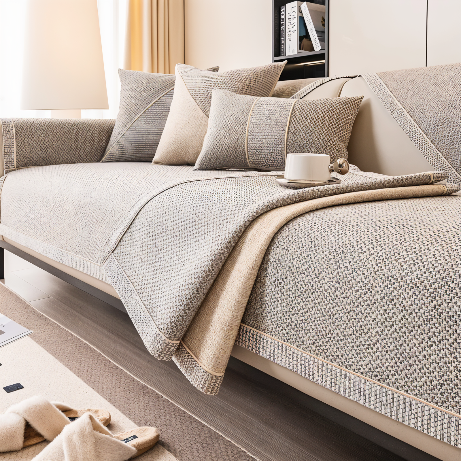 Solid Cotton Sofa Cover – Elegant Protection for Your Living Space 1