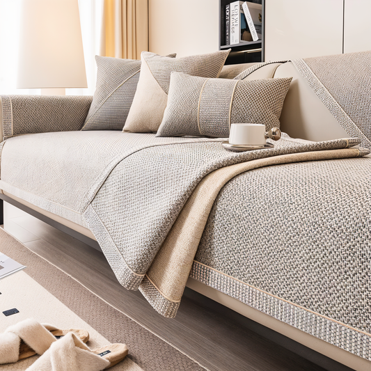 Solid Cotton Sofa Cover – Elegant Protection for Your Living Space 1