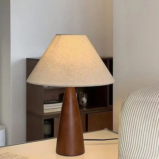 Solid Wood Retro Fabric Table Lamp – Cozy Lighting for Stylish Rooms 1