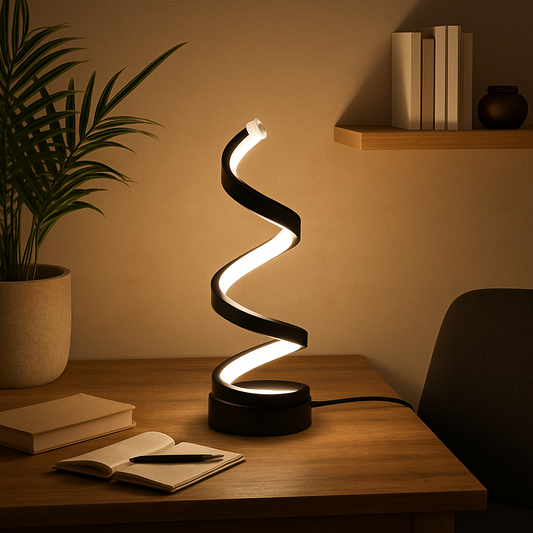 Spiral LED Table Lamp – Unique Design with Gentle Glow 0