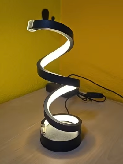 Spiral LED Table Lamp – Unique Design with Gentle Glow 6