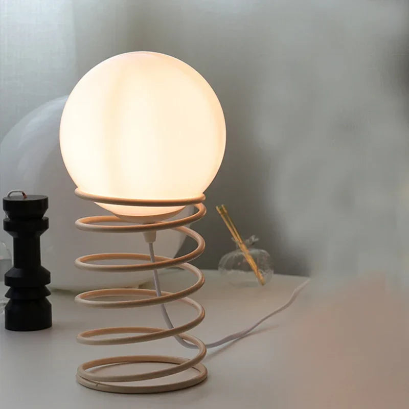 Spring-Inspired Glass Table Lamp – Artistic Design with Integrated USB Charging 1