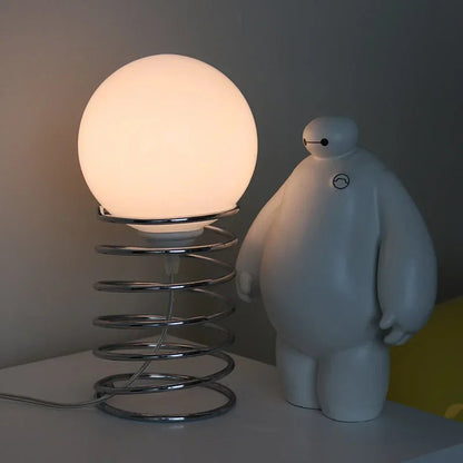 Spring-Inspired Glass Table Lamp – Artistic Design with Integrated USB Charging 4