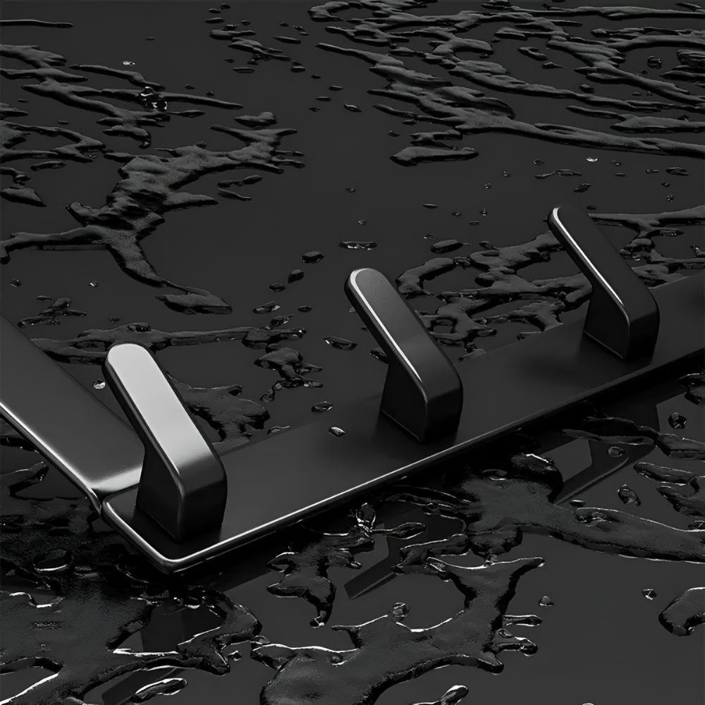 Stainless Steel Door Shelf With 5 Hooks – Elegant Space-Saving Organizer 5