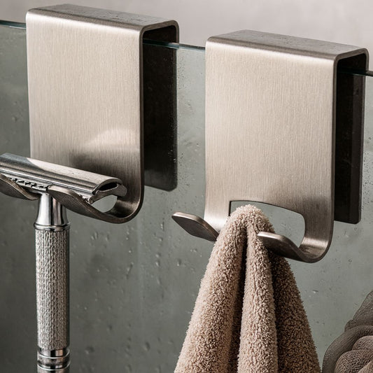 Stainless Steel Shower Door Hooks – Elegant And Functional Bathroom Storage 1
