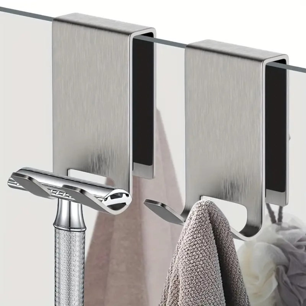 Stainless Steel Shower Door Hooks – Elegant And Functional Bathroom Storage 4