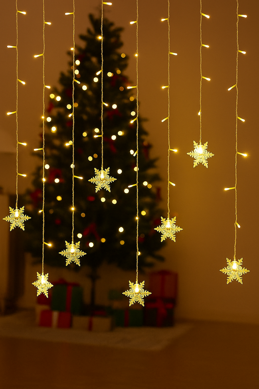 Star-Shaped Christmas Garland With LED Lights – Warm Glow for Enchanting Celebrations 0