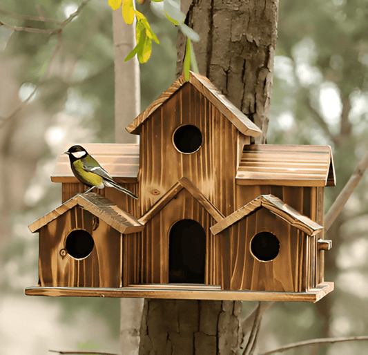 Sylion Hanging Wooden Bird House – Cozy Retreat for Feathered Friends 0