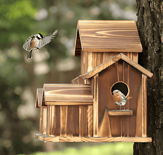Sylion Hanging Wooden Bird House – Cozy Retreat for Feathered Friends 1