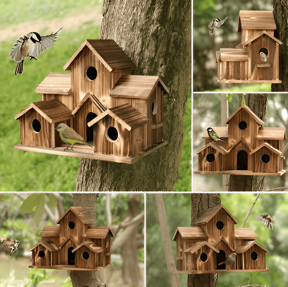 Sylion Hanging Wooden Bird House – Cozy Retreat for Feathered Friends 2