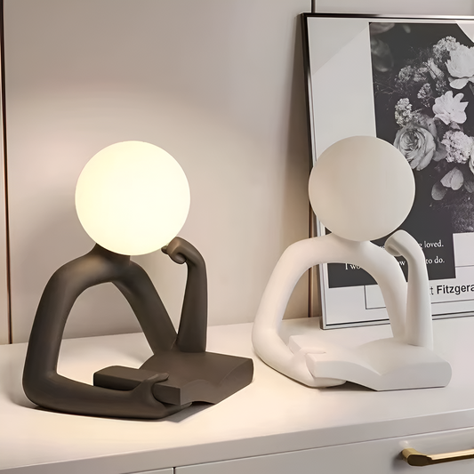 Thinker Moon Sculpture Table Lamp – Artistic Reading Light for Modern Rooms 1