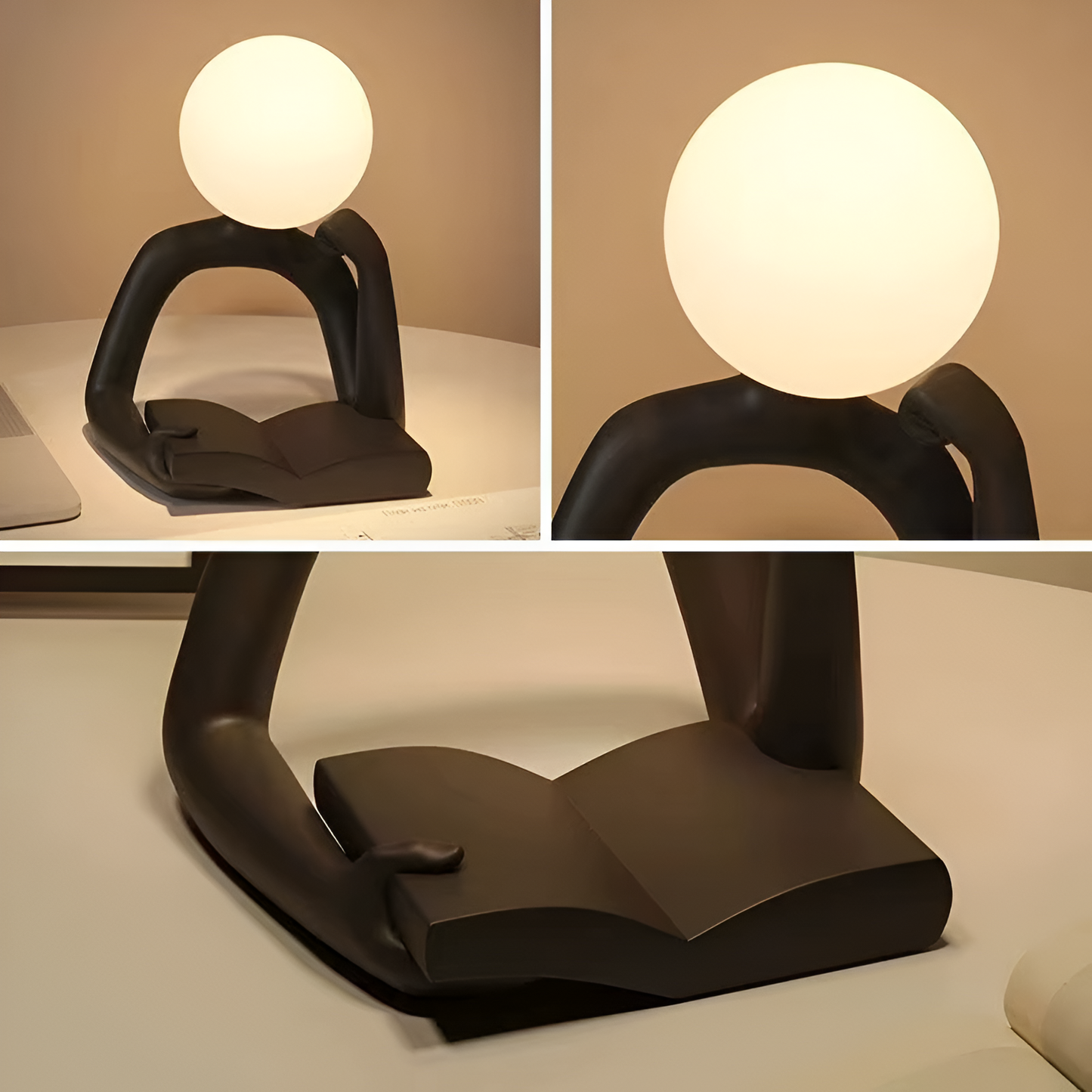 Thinker Moon Sculpture Table Lamp – Artistic Reading Light for Modern Rooms 4