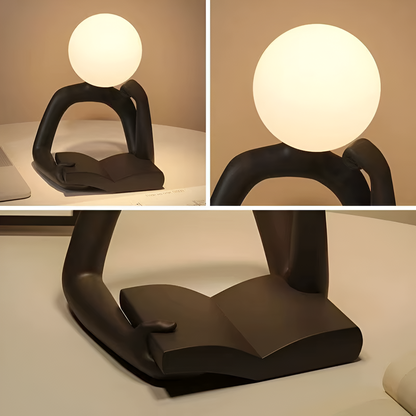 Thinker Moon Sculpture Table Lamp – Artistic Reading Light for Modern Rooms 4