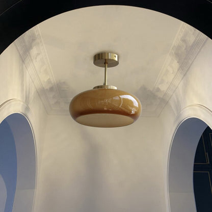 Vintage Ceiling Light Fixture – Geometric Glass Shade for Warm Ambiance 4