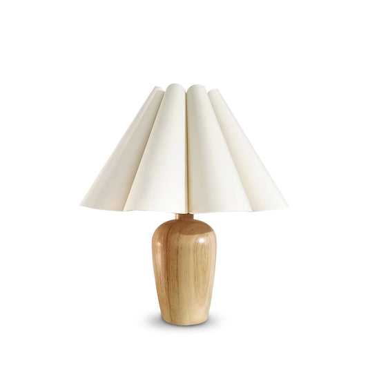 Vintage Fluted Beige Table Lamp – Stylish Glow for Your Nightstand 0