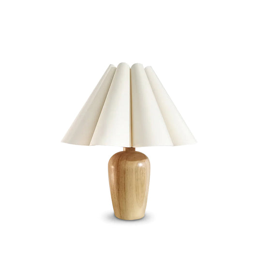 Vintage Fluted Beige Table Lamp – Stylish Glow for Your Nightstand 1