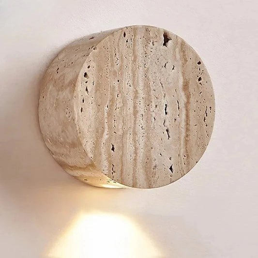 Wabi-Sabi Yellow Travertine Wall Light – Natural Material for Cozy Atmosphere 0